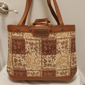 Wrangler Tan and Brown Patterned Tote